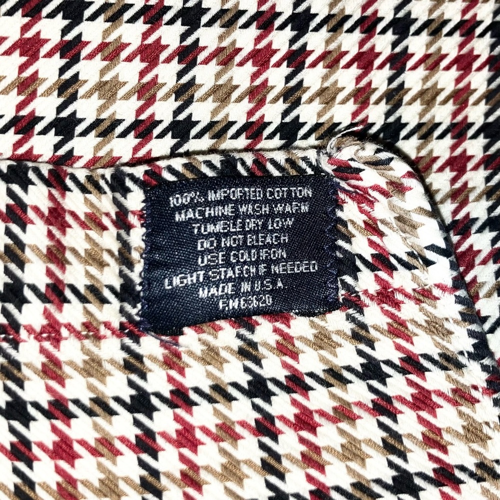 Burberry Mens Cream Red Herringbone Long Sleeve Button Down Shirt Size X-Large - Picture 4 of 6
